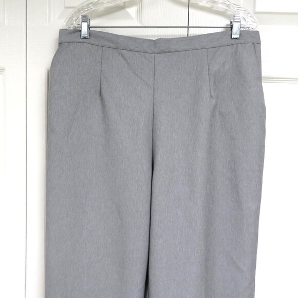 Alfred Dunner 18W Flat Front Heather Gray Solid - Picture 3 of 5